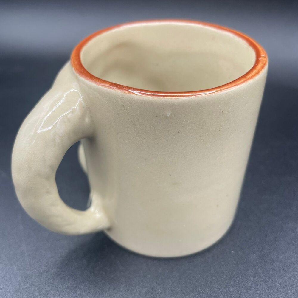 Vintage Unique Ape Gorilla Monkey Sculpted Handle Ceramic Coffee Tea Mug Rustic - Picture 3 of 7